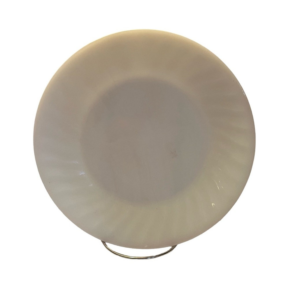 Fire King White Milk Glass 9” Swirl Luncheon Plate